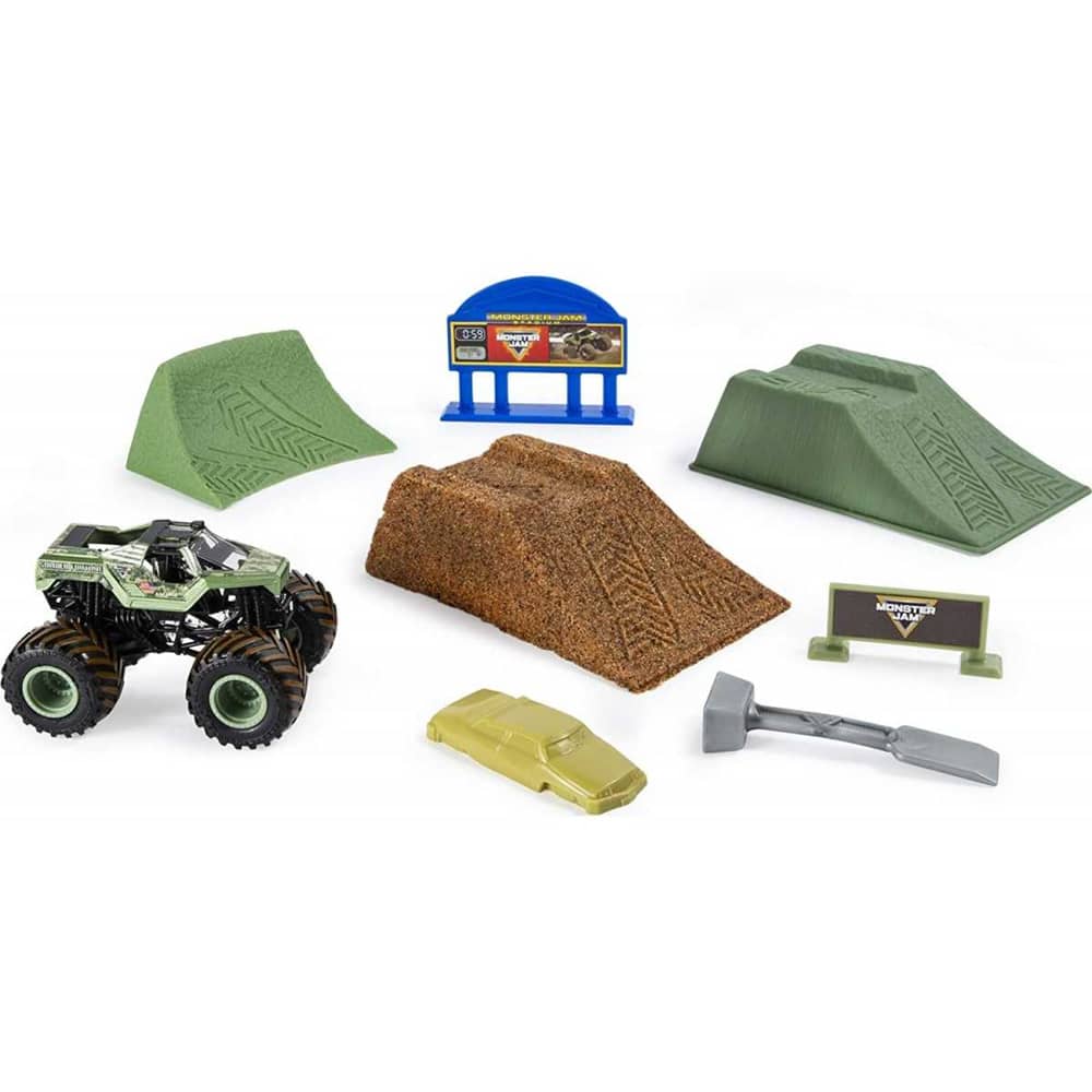 MONSTER JAM, SET DELUXE CON SABBIA MONSTE - Babykid