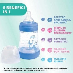 BIBERON PERFECT5 AZZ 150ML SIL 1FORO - Babykid