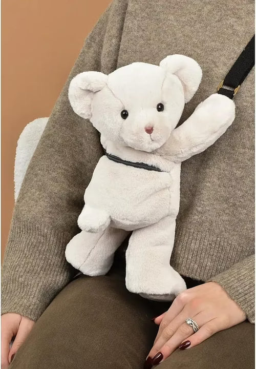 BORSA A TRACOLLA ORSO AVORIO