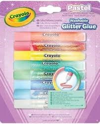 8 COLLE GLITTER LAVABILI COLORI PASTELLO - babykid