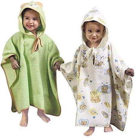 ACCAPPATOIO PONCHO SPUGNA 100% COTONE RICAMATO TG.1/3 ANNI - babykid