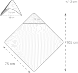 ACCAPPATOIO TRIANGOLO SPUGNA RICAMATO CIELO 75X75 cm - babykid