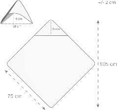 ACCAPPATOIO TRIANGOLO SPUGNA RICAMATO GRIGIO 75X75 cm - babykid