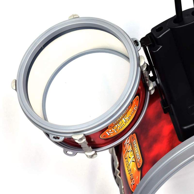 BATTERIA CLASSICA 4 ELEMENTI, CON SGABELLO E 2 BACCHETTE - babykid