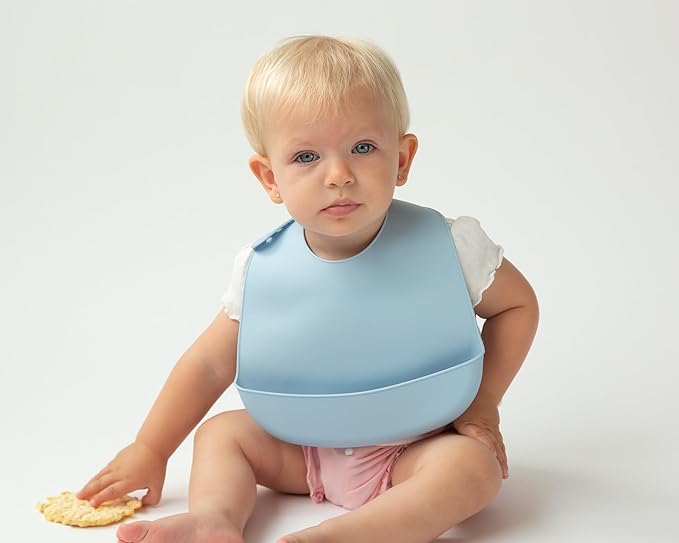 BAVAGLINO SILICONE BLU - babykid