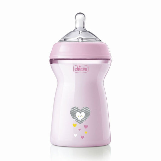 BIBERON NATURALFEELING 6M+ ROSA 330ML 3FORI - babykid