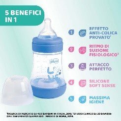 BIBERON PERFECT5 AZZ 150ML SIL 1FORO - babykid