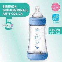 BIBERON PERFECT5 AZZ 240ML SIL 2FORI - babykid