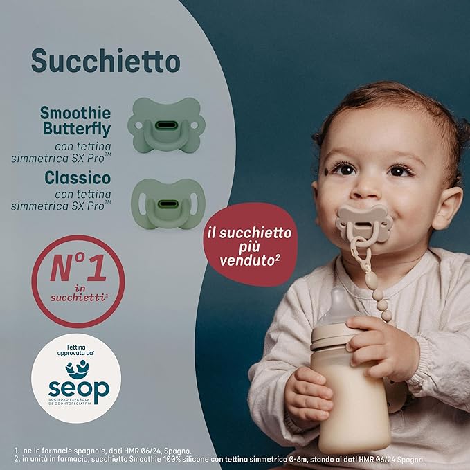 C.ESS SUCCH SILICONE FISIO SXPRO 6/18 AZZURRO - NEW - babykid