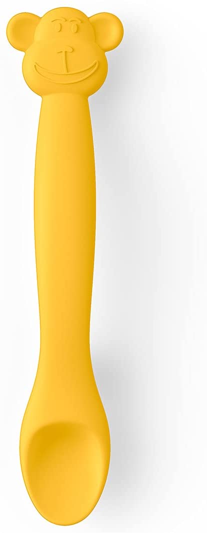 CUCCHIAIO MONKEY SILICONE GIALLO - babykid