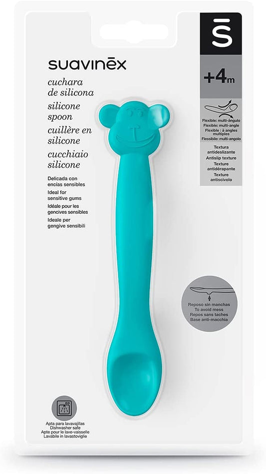 CUCCHIAIO MONKEY SILICONE VERDE - babykid