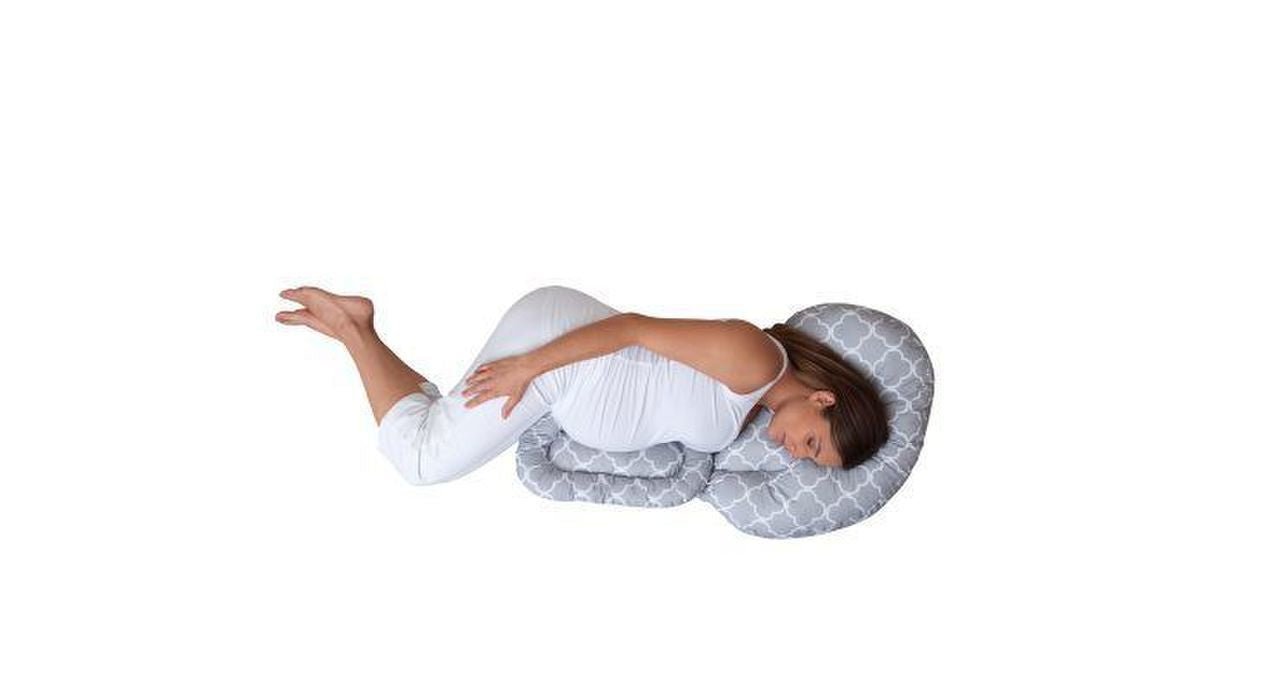 CUSTOM FIT TOTAL BODY PILLOW CRISS CROSS GREY - babykid