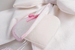 FIOCCO BIANCO DETTAGLI ROSA - babykid