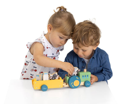 GIOCO LEGNO TRATTORE DELLE MUCCHE - babykid