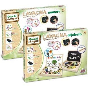 LAVAGNA LEGNO 2IN1 LETTERE - babykid