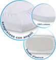 LENZUOLO CULLA FANTASIA 110x80 +SOTTO da 35/43 a 70/82 + FEDERA 37x28 cm 100% CO - babykid