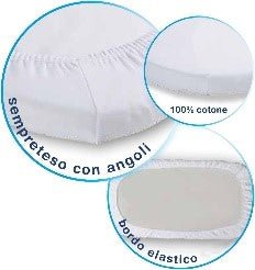 LENZUOLO LETTO RICAMATO + SOTTO + FEDERA CIELO - babykid