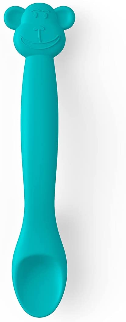 CUCCHIAIO MONKEY SILICONE VERDE - Babykid