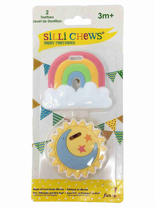 2PC MINI TEETHER SET : RAINBOW + SUN