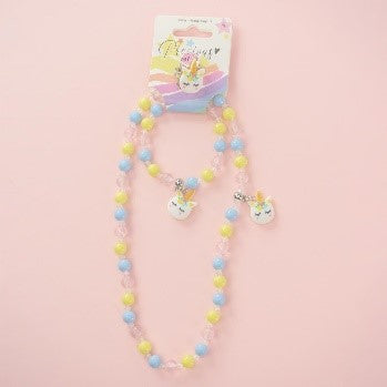 PASTEL UNICORN COLLANA BRACCIALE E ANELLO - Babykid