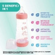 BIBERON PERFECT5 ROSA 300ML SIL 3FORI - Babykid