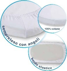 LENZUOLO LETTO RICAMATO + SOTTO + FEDERA CIELO - Babykid
