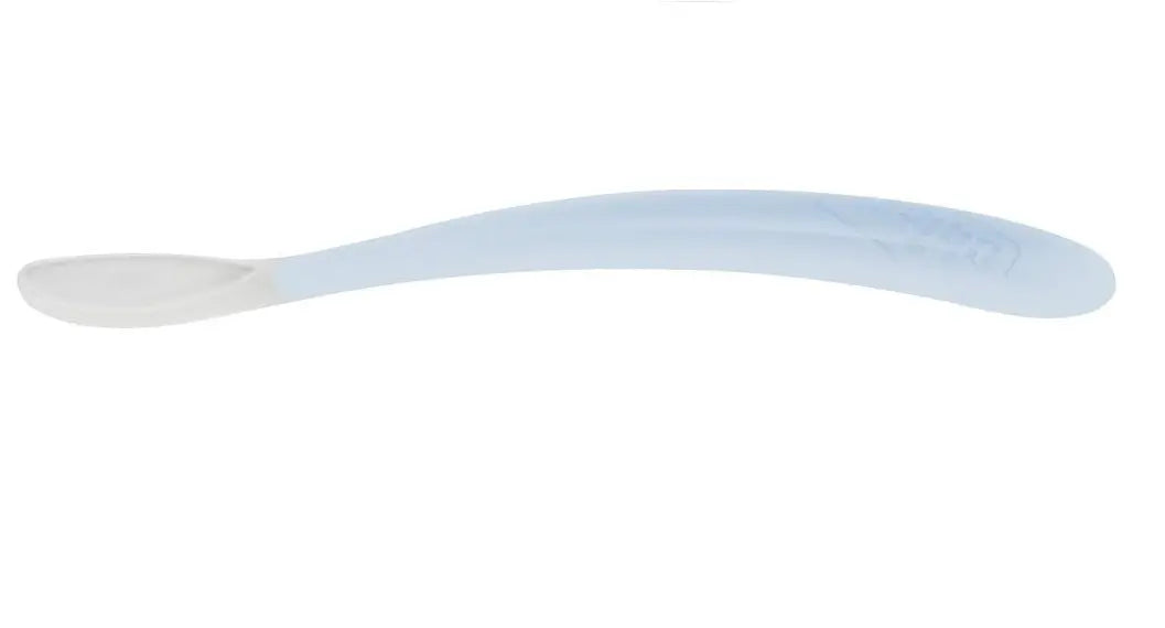 CUCCHIAIO IN SILICONE 6M+ GRIGIO CON CASE - Babykid