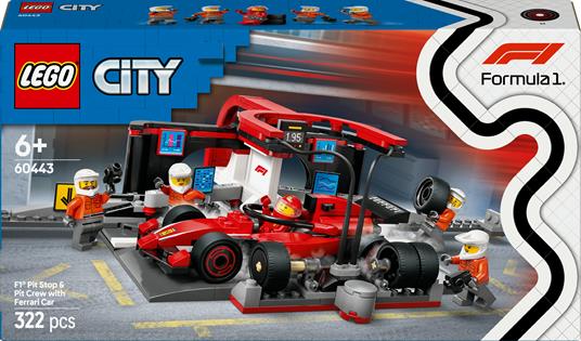 LEGO CITY FORMULA 1 - PITSTOP E MECCANICI CON MONOPOSTO FERRARI F1 - 60443