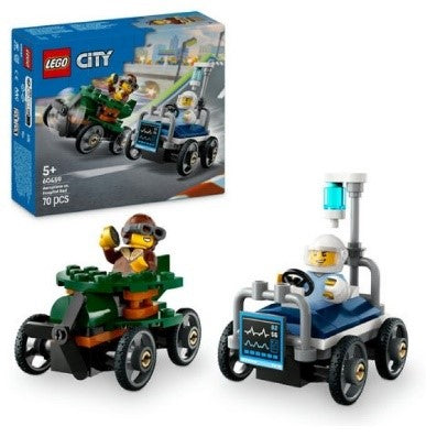 LEGO CITY GREAT VEHICLES - PACK VEICOLI DA CORSA: AEREO CONTRO LETTO DOSPEDALE - Babykid