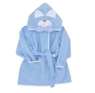 ACCAPPATOIO MANICHE RICAMATO SPUGNA 5/6 ANNI CIELO - Babykid