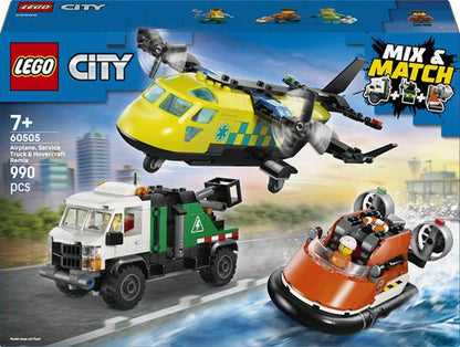 LEGO CITY GREAT VEHICLES - REMIX AEREO, CAMION DI SERVIZIO E HOVERCRAFT - 60505