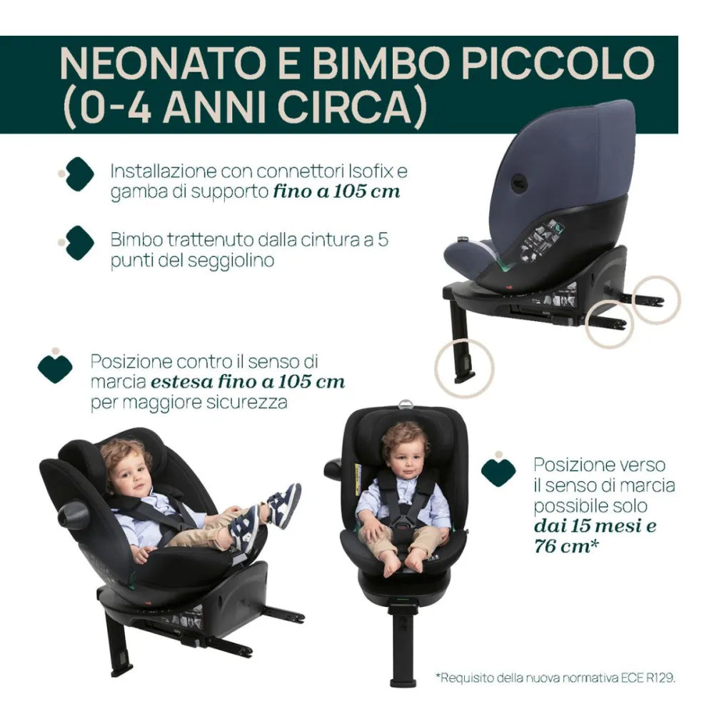 SEGGIOLINO AUTO EVERONE I-SIZE GREY BLACK