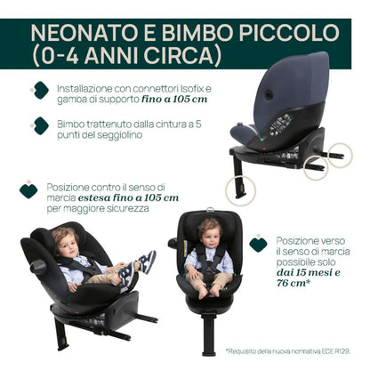 SEGGIOLINO AUTO EVERONE I-SIZE GREY BLACK