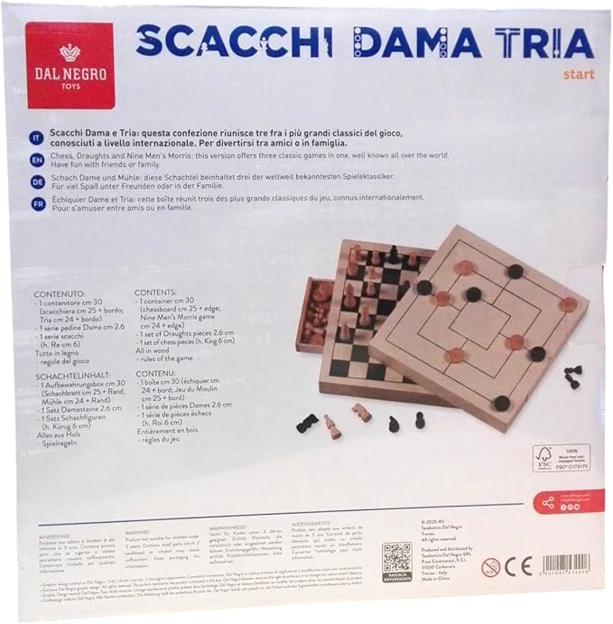 SCHACCHI E DAMA TRIO 30 CM