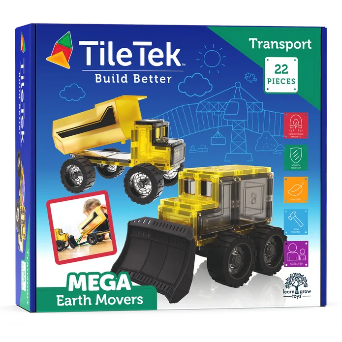 MAGNETIC TILES MEGA EARTH MOVER 22 PIECES - babykid