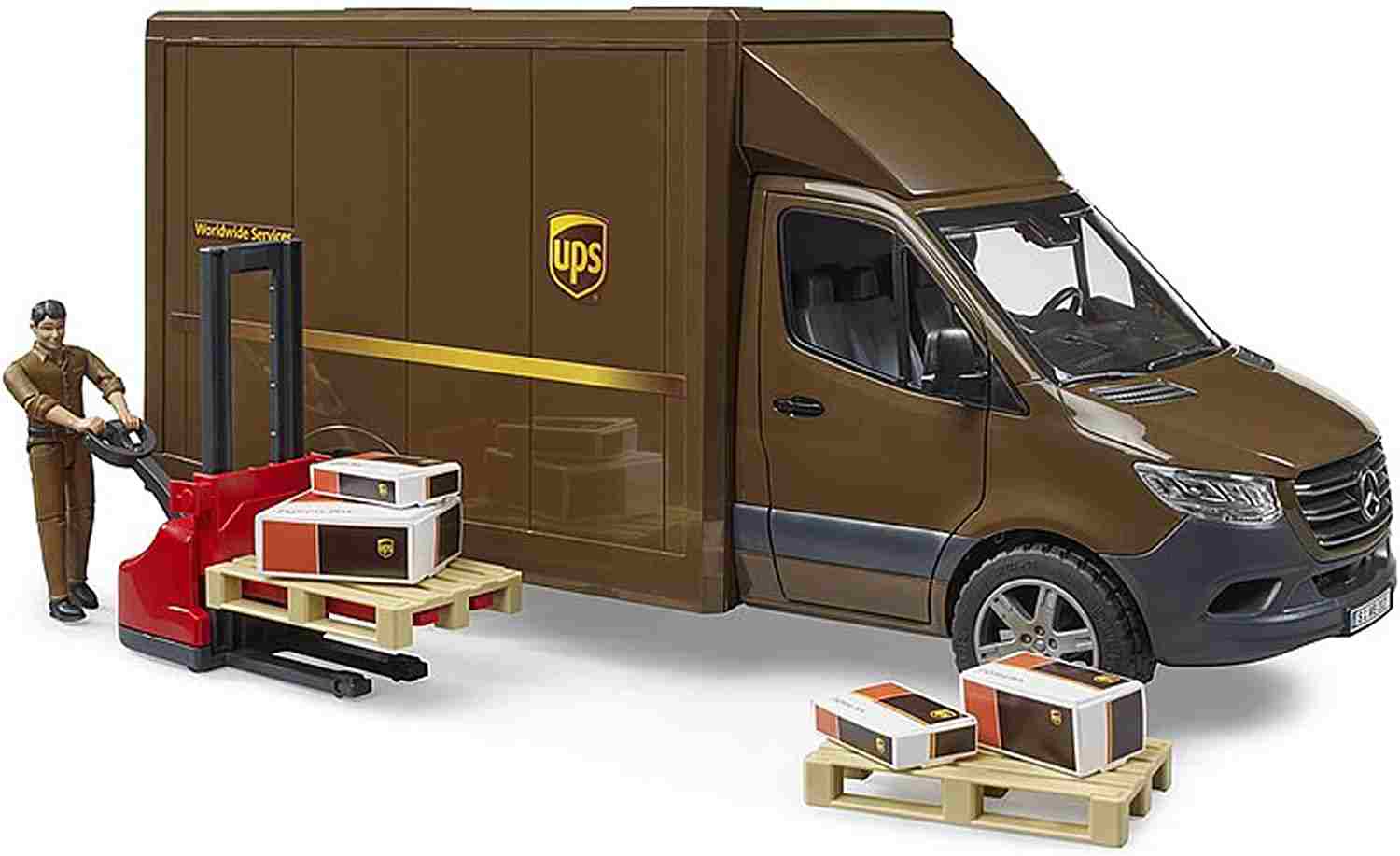 MB SPRINTER UPS CON PERSONAGGIO E TRANSPALLET MANUALE - 2678 - babykid