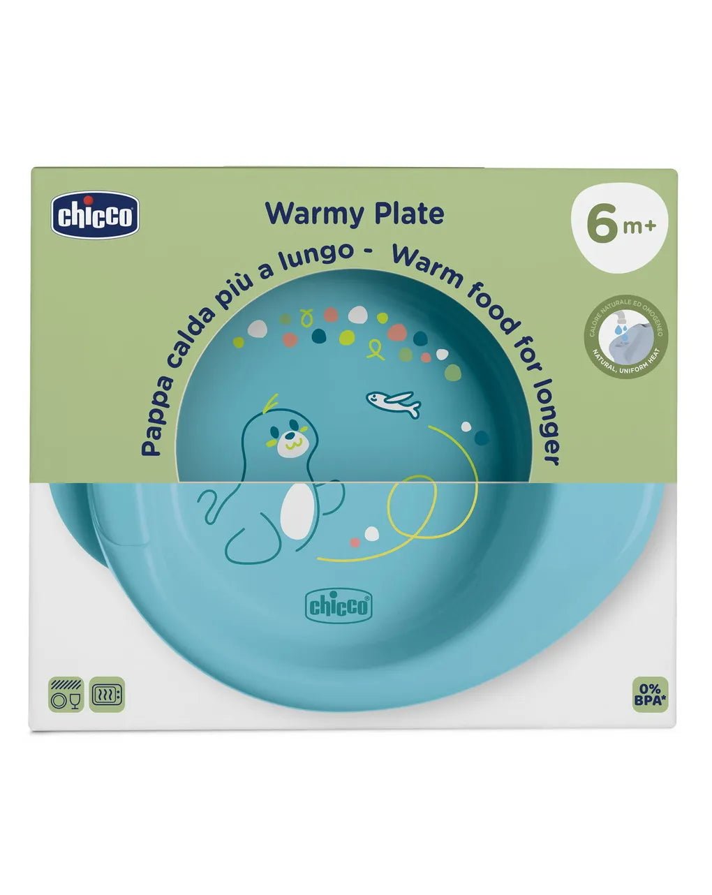 PIATTO PAPPACALDA 6M+ AZZURRO - babykid