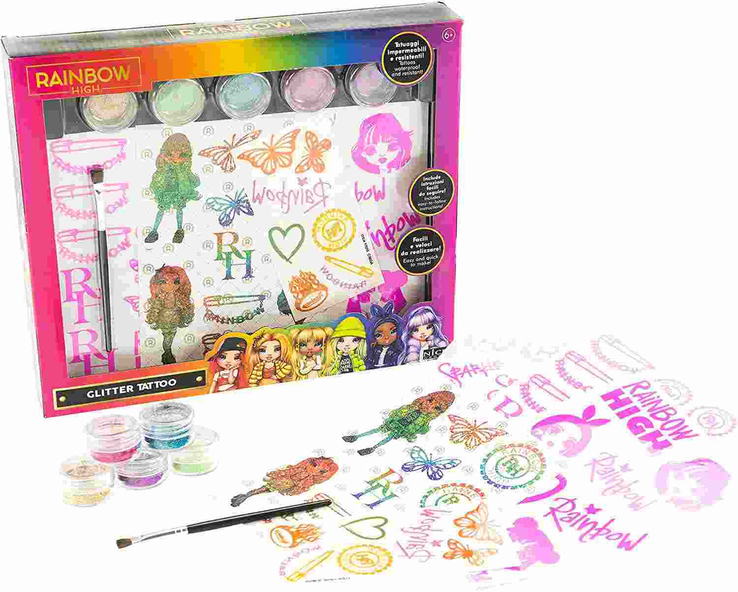 RAINBOW HIGH GLITTER TATTOO - babykid