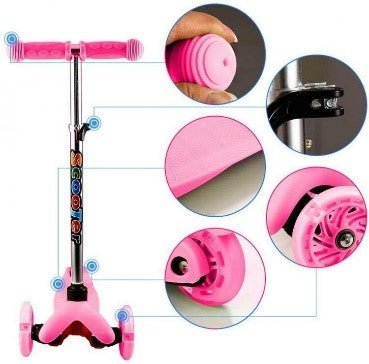 SCOOTER 3 RUOTE "SPEEDY" ROSA CON RUOTE LUMINOSE - babykid