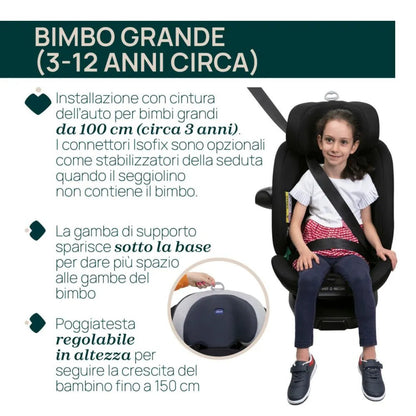 SEGGIOLINO AUTO EVERONE I - SIZE GREY BLACK - babykid