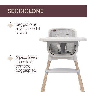 SEGGIOLONE ZEST PLUS WOODEN GREY - babykid