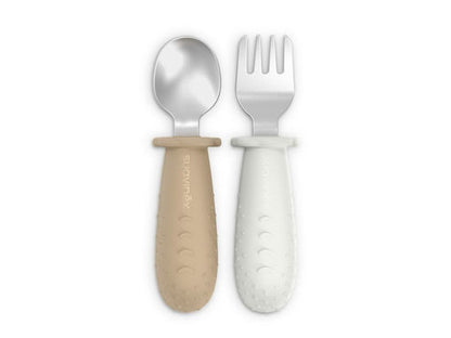 SET 2 POSATE EVOLUTIVE INOX BEIGE - babykid