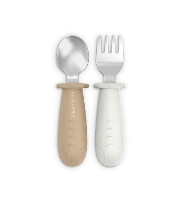 SET 2 POSATE EVOLUTIVE INOX BEIGE - babykid