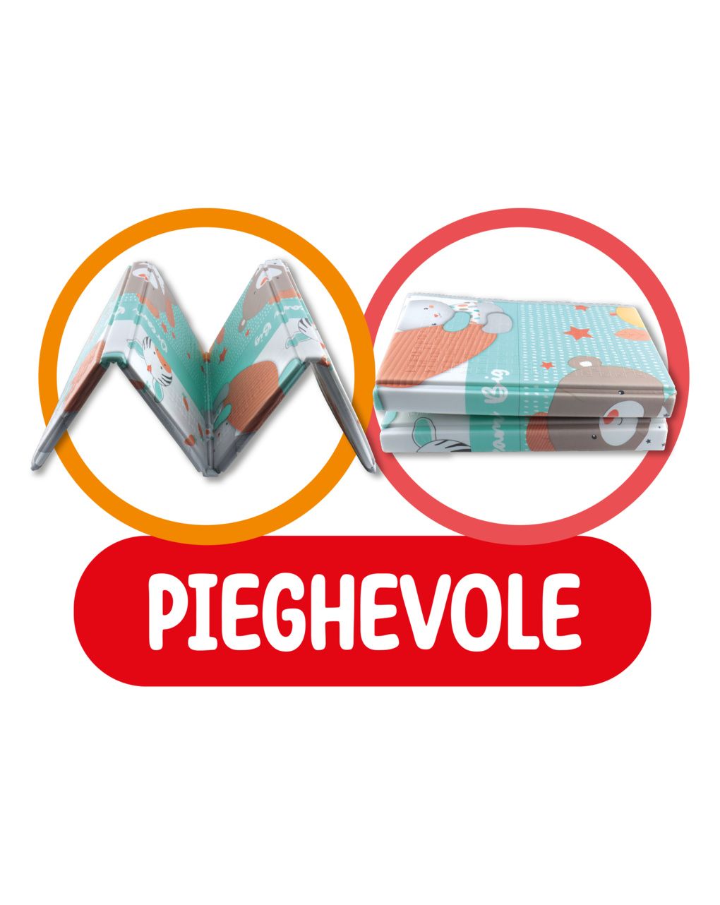 TAPPETO PIEGHEVOLE MISURA L DOPPIA GRAFICA - babykid